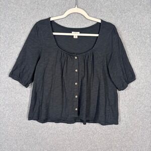 UpWest Babydoll Peasant Top Medium Puff Sleeve Flowy Boho Lagenlook Feminine